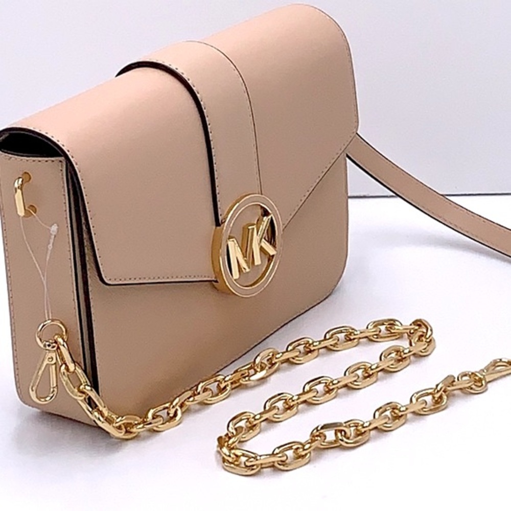 MICHAEL KORS CARMEN MEDIUM CONVERTIBLE SHOULDER BAG BUFF COLOR - Picture 4 of 16